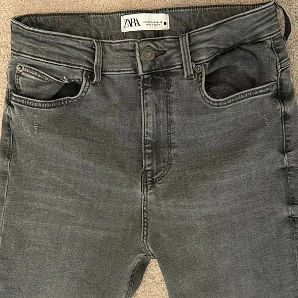 Zara high waisted skinny gray jeans size 6 denim dark gray - Picture 4 of 9